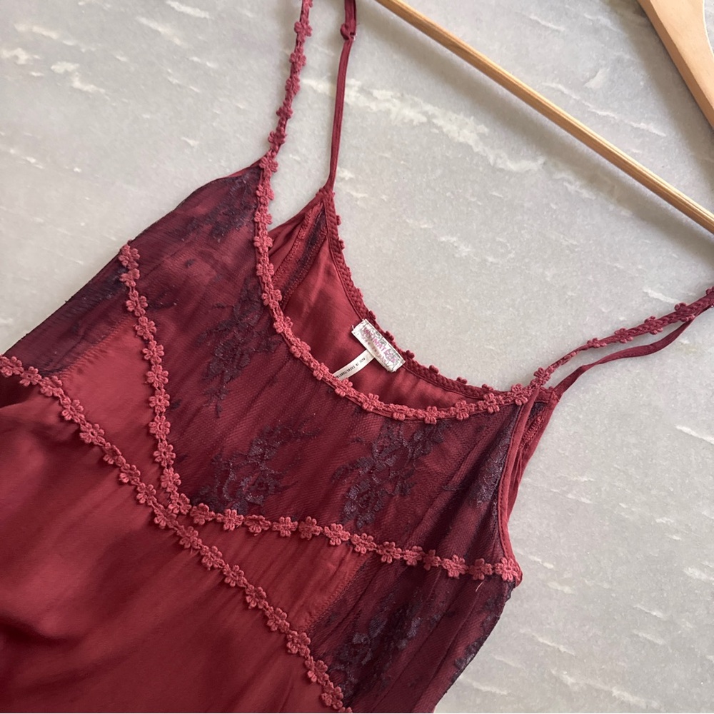 VERY RARE Free People Lace Trim Mini Slip Dress - size XS - Picture 7 of 9